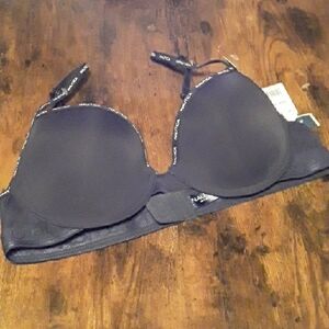 NWT 36B Nautica Navy Blue Gorgeous Padded underwire Push Up Bra